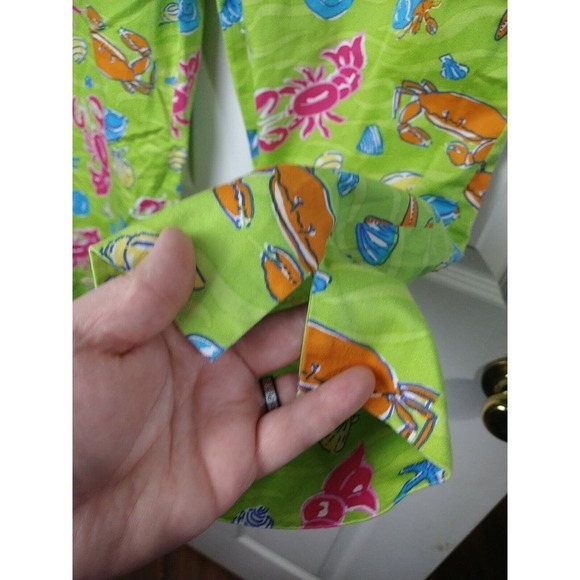 Eric Casual Seascape Loud Colored Flat Capri Cropped Pants. Size 10 - Picture 7 of 12